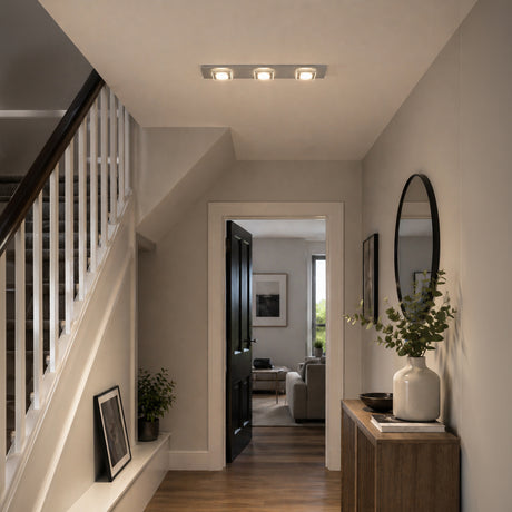 Eglo EU Masiano Aluminium & Plastic Silver LED 3-Light Ceiling Light