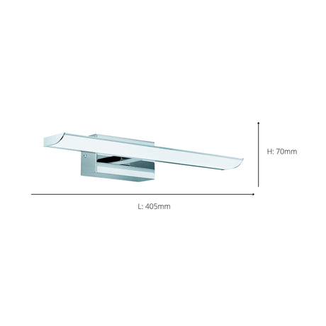 Eglo EU TABIANO LED Mirror Light – Chrome Bathroom Light, Cool White, Integrated LED, 600?lm