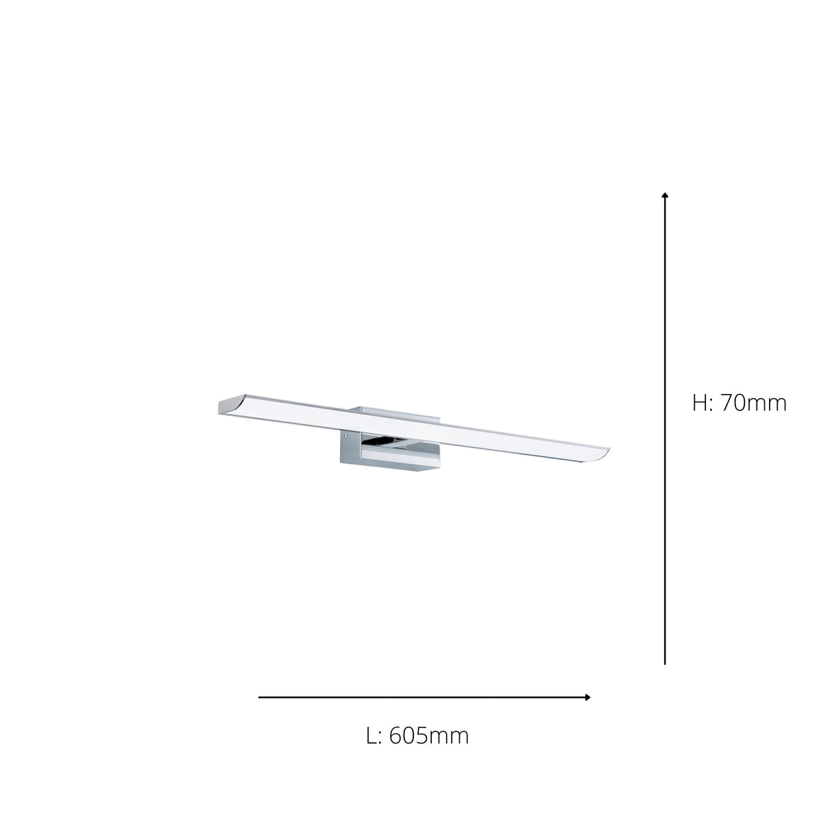 Eglo EU TABIANO LED Mirror Light – 605mm Chrome, Cool White 4000K, 3?Light Design