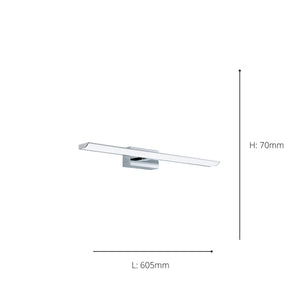 Eglo EU TABIANO LED Mirror Light – 605mm Chrome, Cool White 4000K, 3?Light Design