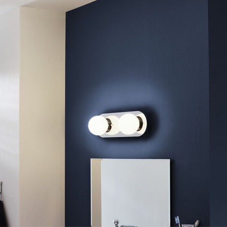 Eglo EU MOSIANO Wall & Ceiling Light – Chrome, Opal Glass, LED, Warm White, IP44 Bathroom Lighting