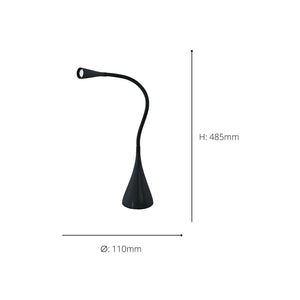 Eglo EU SNAPORA LED Table Lamp – Black Office Desk Light with Touch Dimmer, Warm White LED, Indoor Lighting