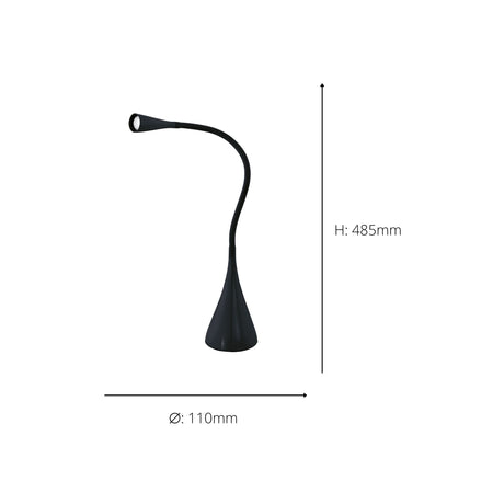 Eglo EU SNAPORA LED Table Lamp – Black Office Desk Light with Touch Dimmer, Warm White LED, Indoor Lighting