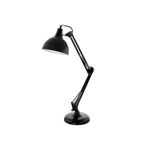 Eglo EU BORGILLIO Table Lamp – Black Steel Desk Light, E27, Inline Switch, Office Lighting