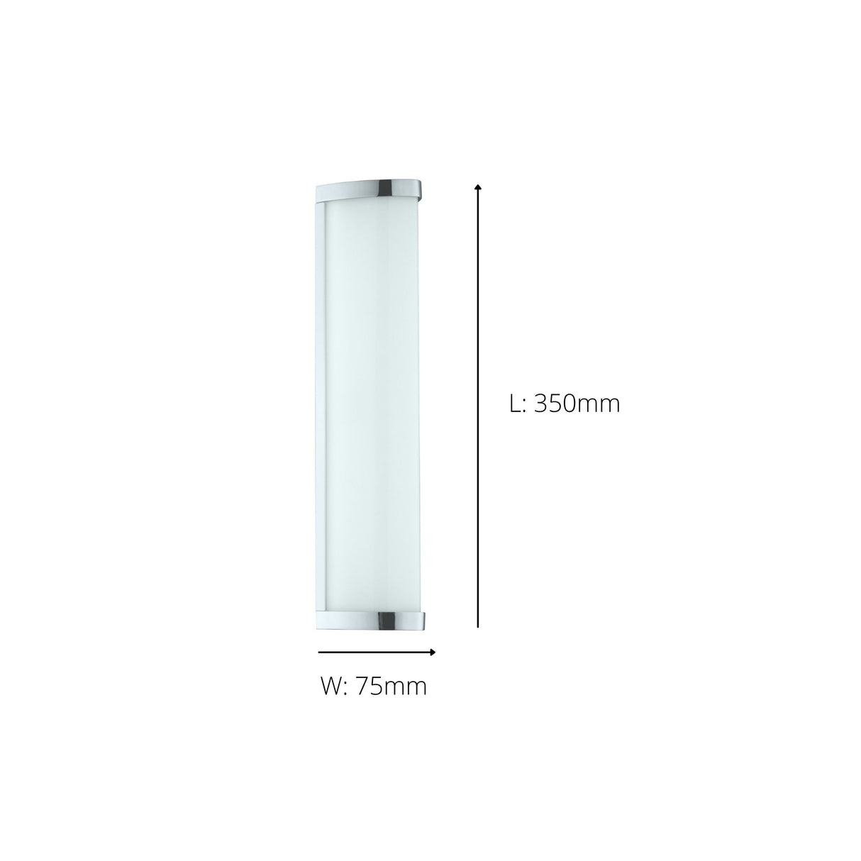 Eglo EU Gita 2 Chrome Metal & Plastic LED Bathroom Wall Light, 35cm