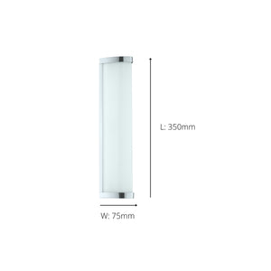 Eglo EU Gita 2 Chrome Metal & Plastic LED Bathroom Wall Light, 35cm