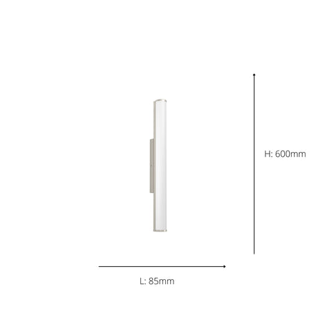 Eglo EU Calnova Satin Nickel & Glass Bathroom Wall Light