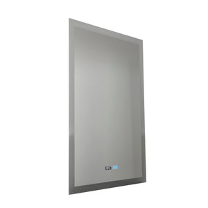 Searchlight Electric Rectangle Bathroom Mirror-Digital Clock,Demister Pad 94721