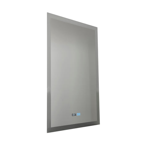 Searchlight Electric Rectangle Bathroom Mirror-Digital Clock,Demister Pad 94721