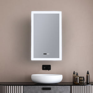 Searchlight Electric Rectangle Bathroom Mirror-Digital Clock,Demister Pad 94721