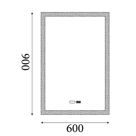 Searchlight Electric Rectangle Bathroom Mirror-Digital Clock,Demister Pad 94721