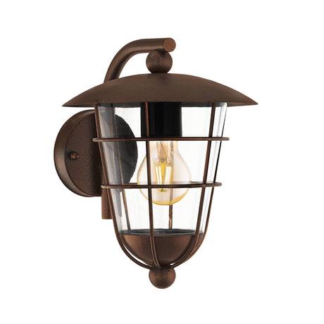 Eglo EU PULFERO?1 Outdoor Wall Light – Brown Zinc?Plated Steel, E27, Traditional Exterior Lighting