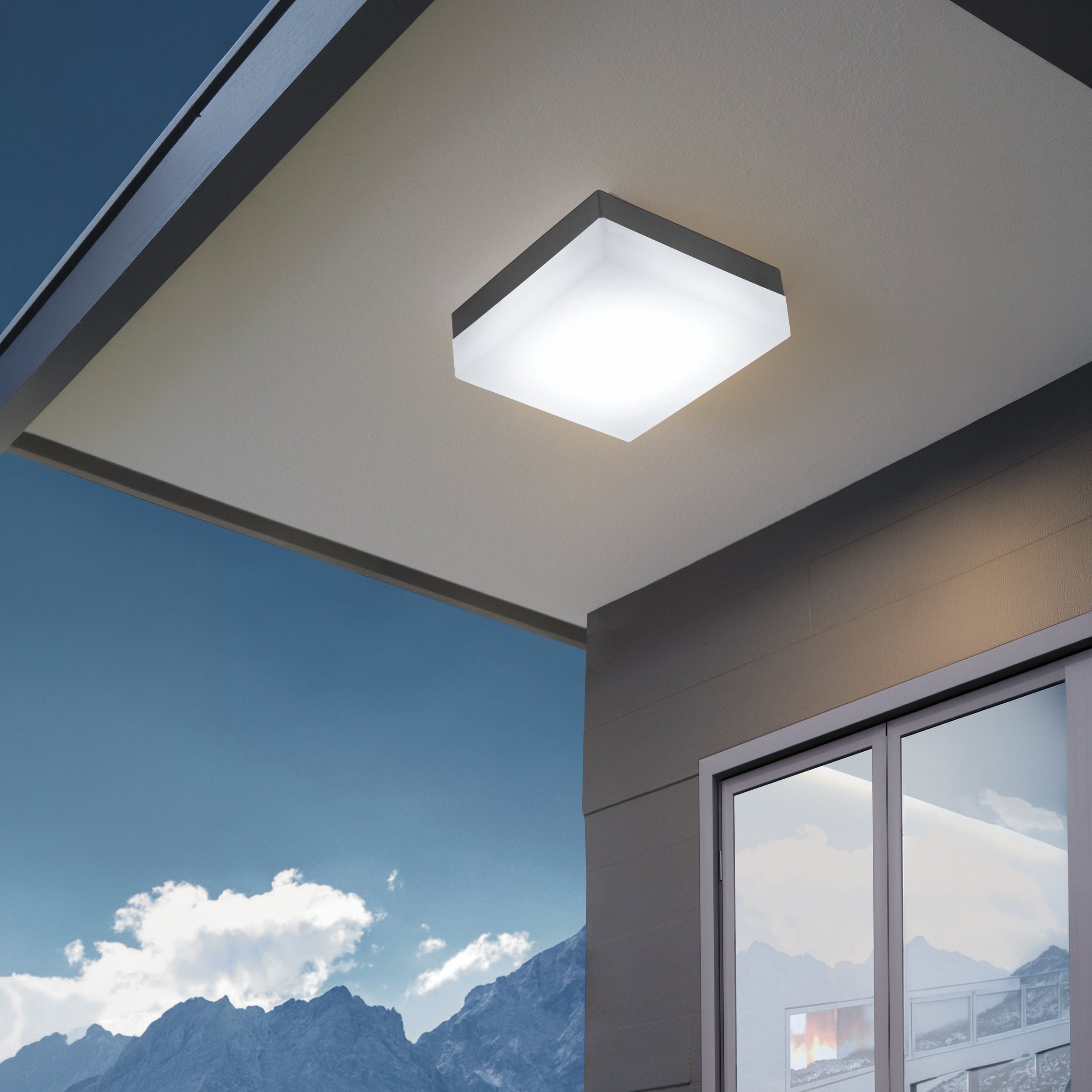 Eglo EU FUEVA?5 LED Recessed Light – White Steel, Warm White, Square Ceiling Downlight, Indoor Lighting