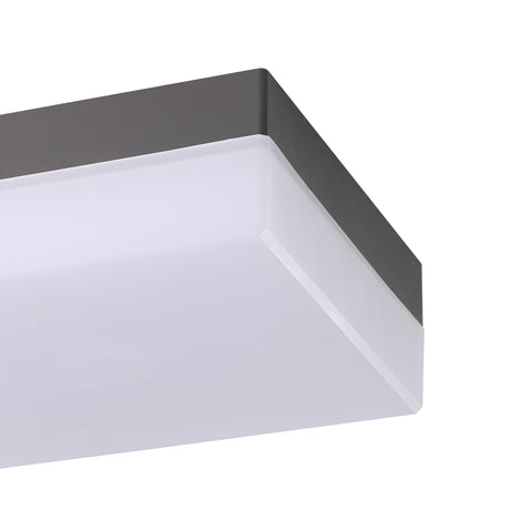 Eglo EU SONELLA Outdoor LED Wall / Ceiling Light – Anthracite Plastic, Warm White, Indoor & Outdoor Lighting