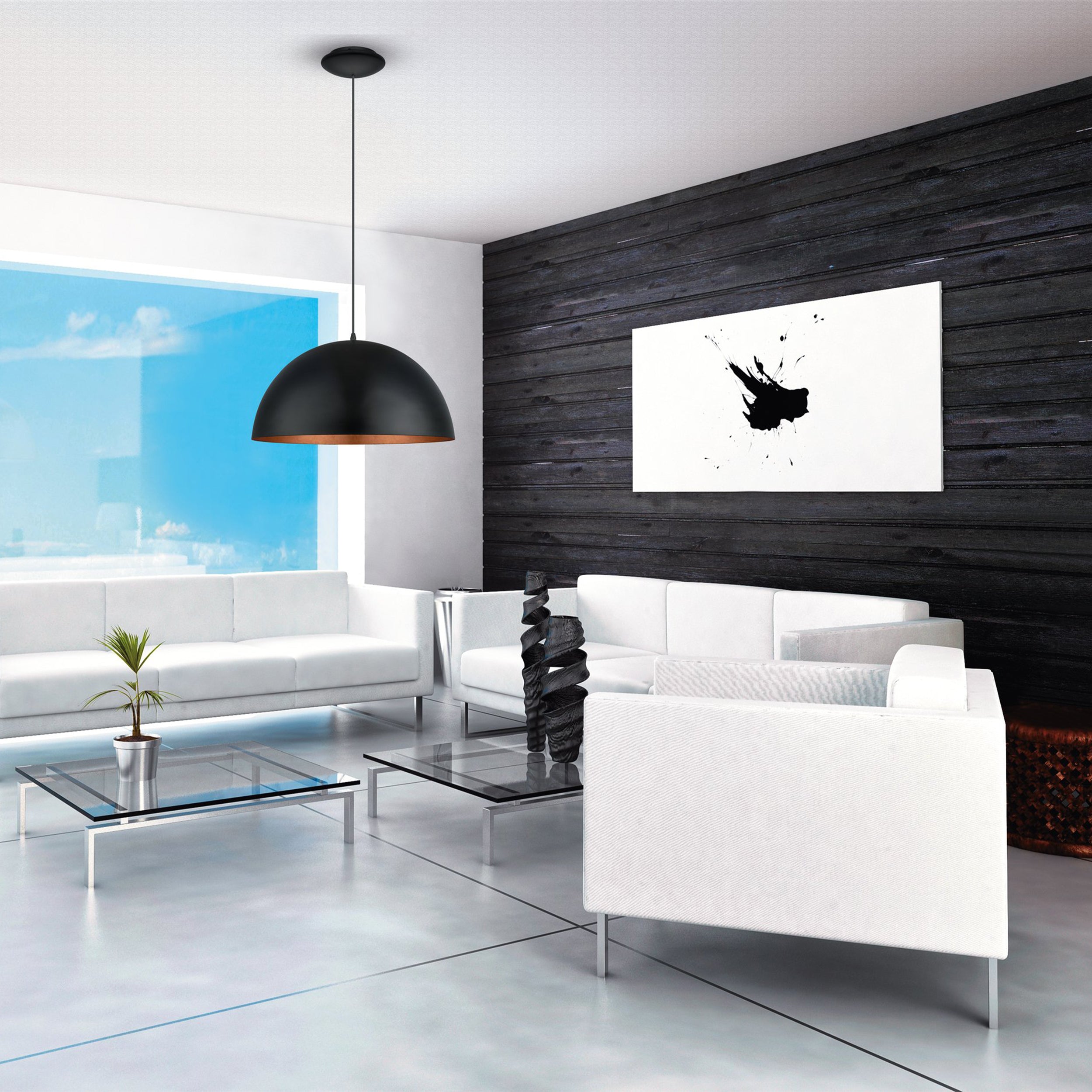 Eglo EU MARGITTA?1 LED Wall or Ceiling Light – White Granulated Glass, Warm White, 960?lm, Indoor Lighting product image - Endon Lighting from First Light Direct with great prices and fast UK delivery