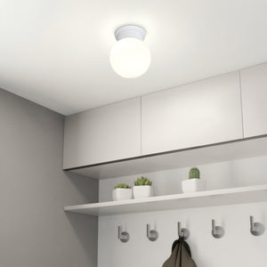 Eglo EU DURELO Ceiling Light – White Plastic & Glass, E27, Compact Indoor Ceiling Lighting