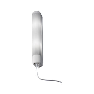 Eglo EU Bari 1 White Plastic & Grooved Glass Bathroom Mirror Light