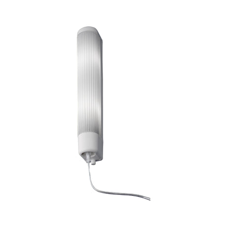 Eglo EU Bari 1 White Plastic & Grooved Glass Bathroom Mirror Light