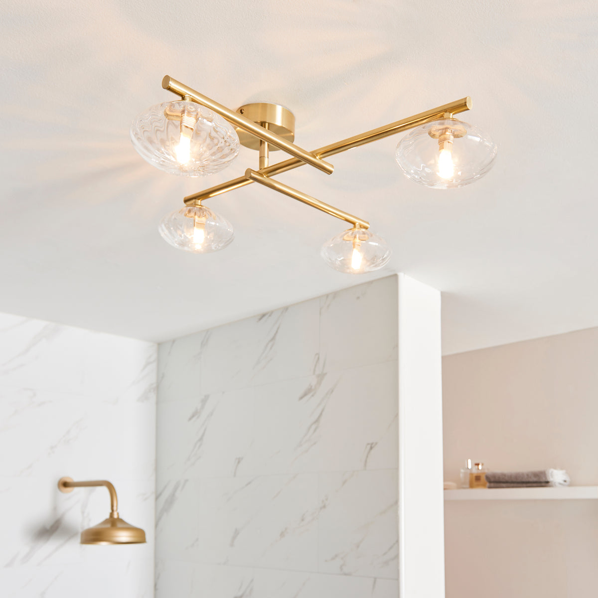 Endon Lighting Mobias 95009 Mobias 4lt semi Flush Light Fitting