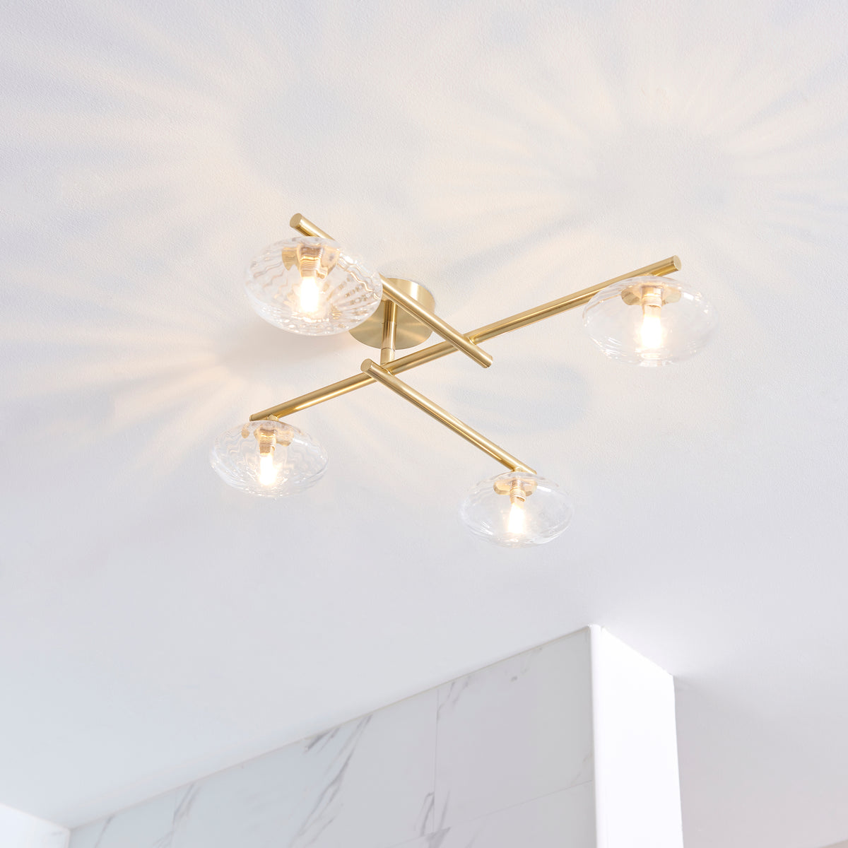 Endon Lighting Mobias 95009 Mobias 4lt semi Flush Light Fitting