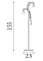 Searchlight Electric Woody  2Lt Floor Lamp  - Natural Wood & Black Metal 95041-2BR