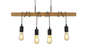Woody  4Lt Bar Pendant - Natural Wood & Black Metal