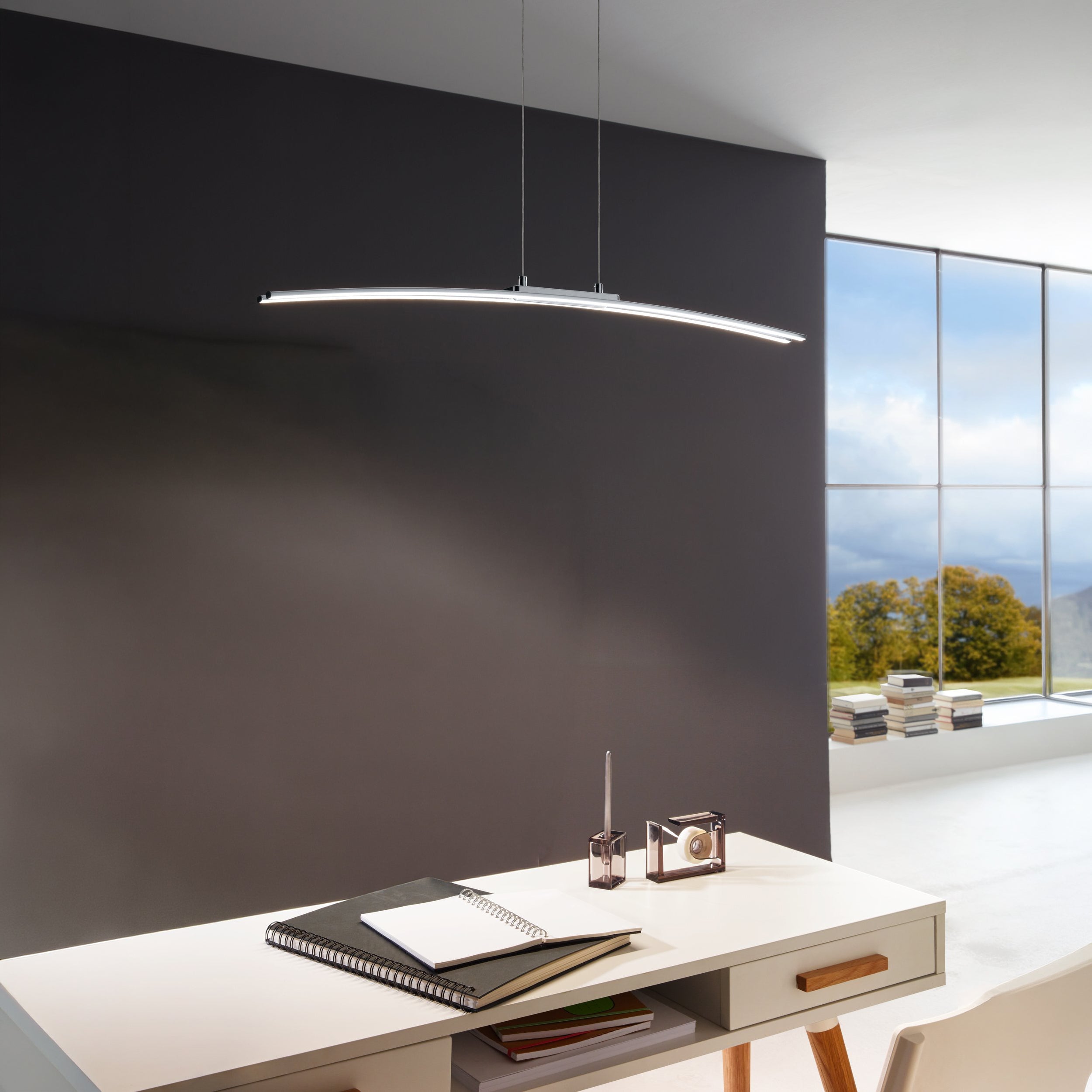 Eglo EU Balamorta-Z Black Steel LED Smart Control 3-Light Pendant