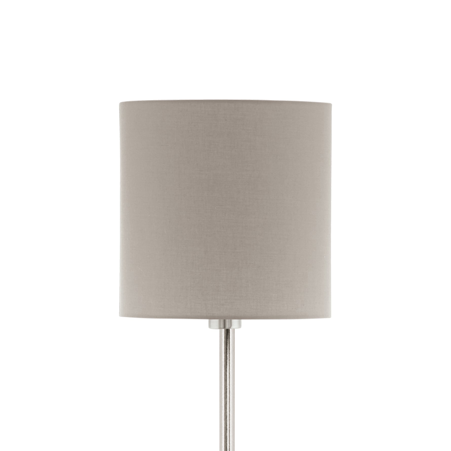 Eglo EU PASTERI Floor Lamp – Satin Nickel Finish with Taupe Fabric Shade, E27 Fitting, 1575mm Indoor Floor Light
