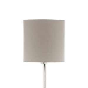 Eglo EU PASTERI Floor Lamp – Satin Nickel Finish with Taupe Fabric Shade, E27 Fitting, 1575mm Indoor Floor Light