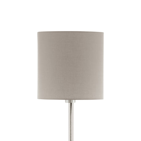 Eglo EU PASTERI Floor Lamp – Satin Nickel Finish with Taupe Fabric Shade, E27 Fitting, 1575mm Indoor Floor Light