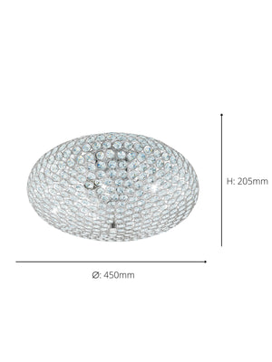 Eglo EU Clemente Steel & Glass LED Ceiling Light