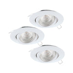 Eglo EU Tedo 1 White LED Round Set of 3 Recessed Light, 8cm, 3000K product image - Endon Lighting from First Light Direct with great prices and fast UK delivery