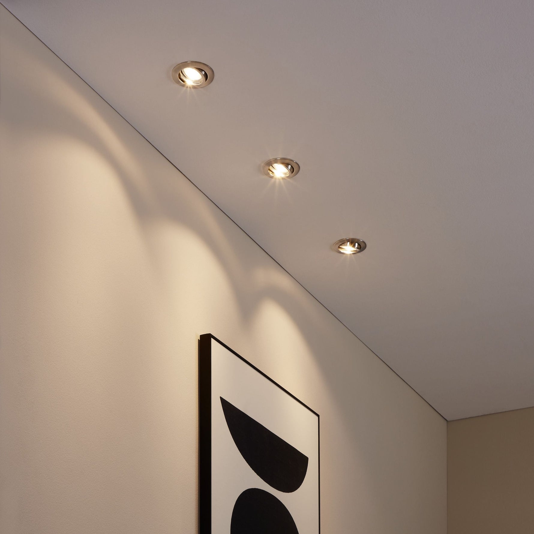 Eglo EU Pineda Plastic White LED Sqaure Set of 3 Recessed Lights, 8.4cm, 3000K product image - Endon Lighting from First Light Direct with great prices and fast UK delivery