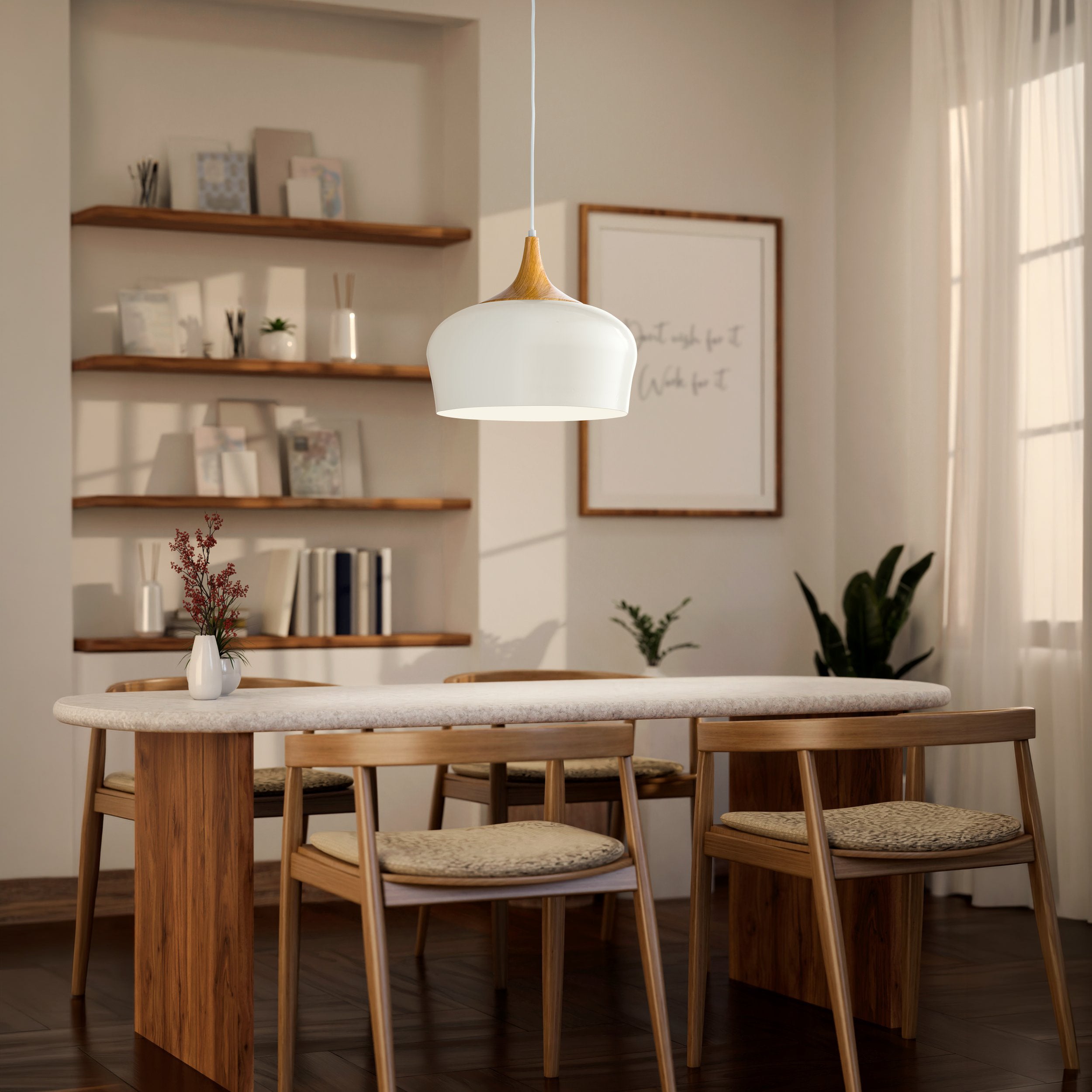 Eglo EU Obregon Brown & Cream Vintage Steel Single Pendant
