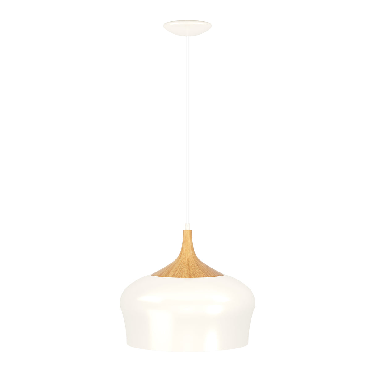 Eglo EU Obregon Cream & Oak Vintage Steel Single Pendant