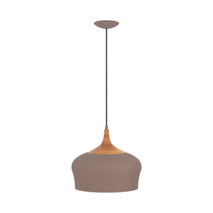Eglo EU Obregon Brown & Cream Vintage Steel Single Pendant