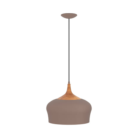 Eglo EU Obregon Brown & Cream Vintage Steel Single Pendant