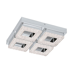Eglo EU FRADELO LED Wall or Ceiling Light – Chrome & Crystal Effect, Warm White, 1600?lm, Indoor Lighting