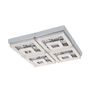 Eglo EU FRADELO LED Ceiling Light – 520mm Chrome & Crystal?Style Finish, Warm White