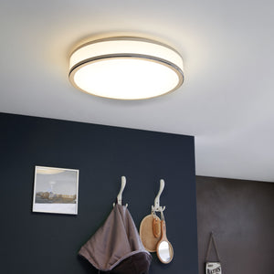 Eglo EU PALERMO?2 Wall or Ceiling Light – White Steel with Chrome Detail, Integrated LED, Warm White, Indoor Lighting