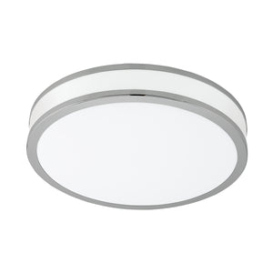 Eglo EU PALERMO?2 Wall or Ceiling Light – White Steel with Chrome Detail, Integrated LED, Warm White, Indoor Lighting