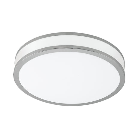 Eglo EU PALERMO?2 Wall or Ceiling Light – White Steel with Chrome Detail, Integrated LED, Warm White, Indoor Lighting