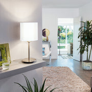 Eglo EU Pasteri White & Satin Nickel Fabric Table Lamp