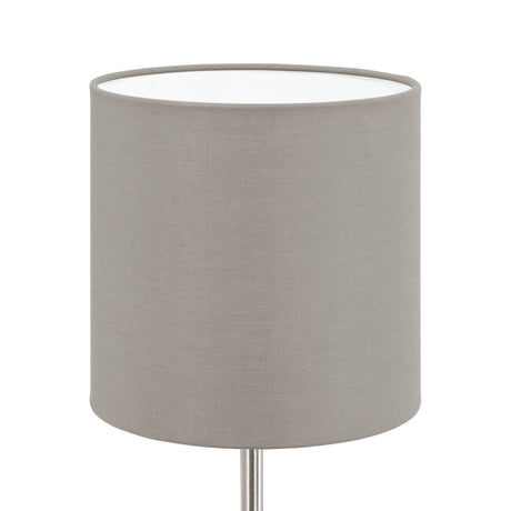 Eglo EU Pasteri Taupe & Satin Nickel Fabric Table Lamp