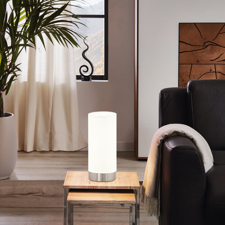 Eglo EU Damasco 1 Table Lamp – Satin Nickel Steel 10cm