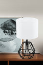 Eglo EU Carlton 2 Black And White Metal And Fabric Table Lamp, (D) 16.5cm