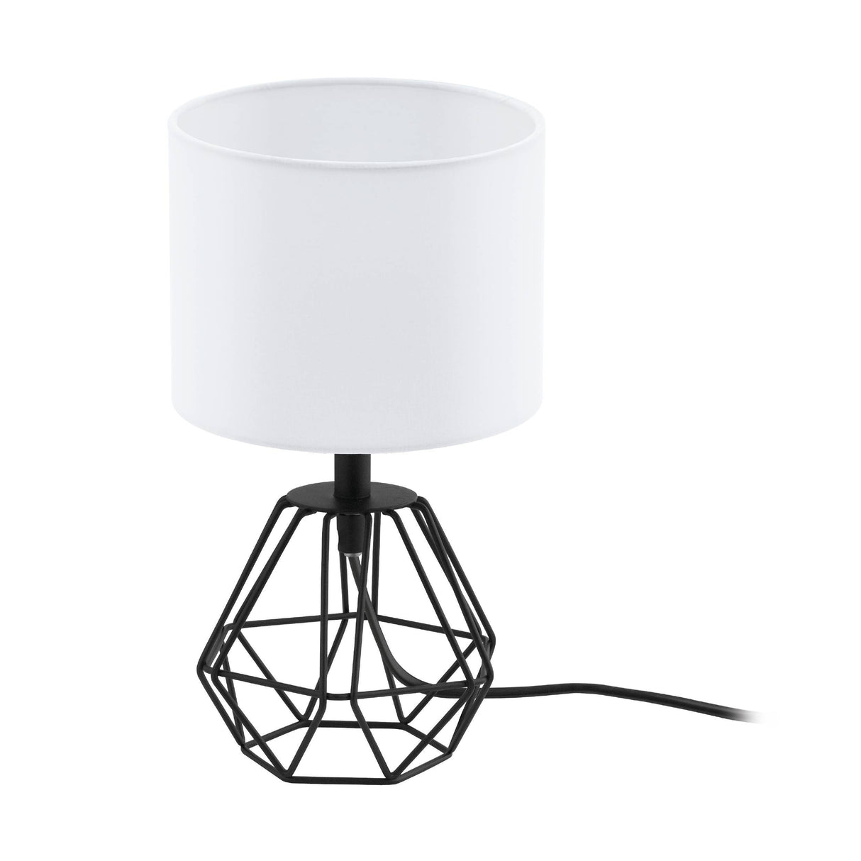 Eglo EU Carlton 2 Black And White Metal And Fabric Table Lamp, (D) 16.5cm
