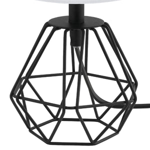 Eglo EU Carlton 2 Black And White Metal And Fabric Table Lamp, (D) 16.5cm