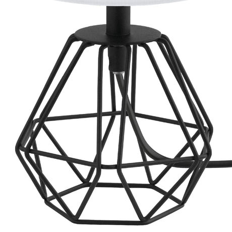 Eglo EU Carlton 2 Black And White Metal And Fabric Table Lamp, (D) 16.5cm