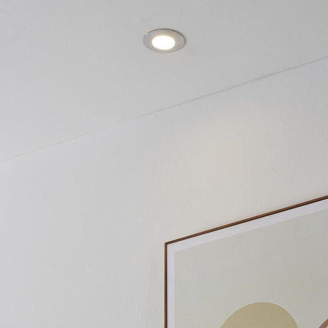 Eglo EU Pineda LED Plastic Chrome Round Recessed Light, 7.8cm, 3000K